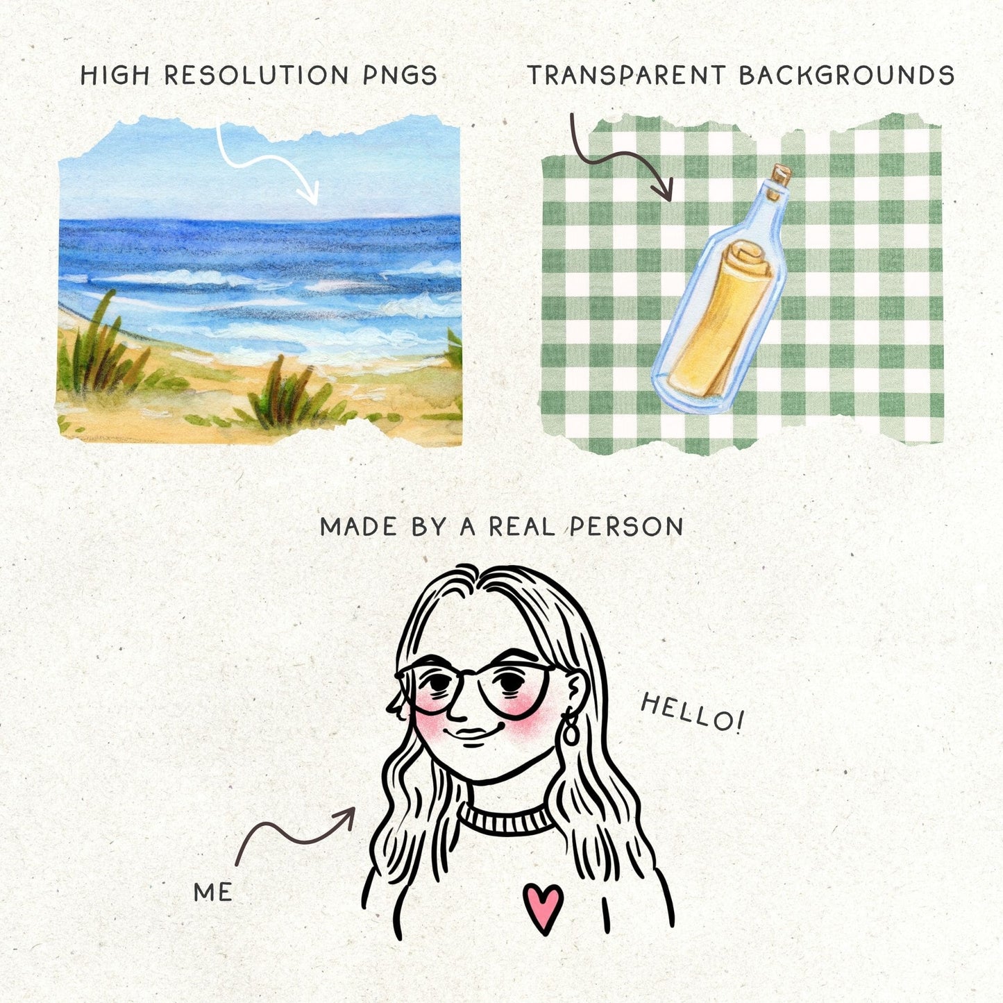 Hand-painted watercolor clipart illustrations, perfect for digital and print use in creative projects. Travel theme