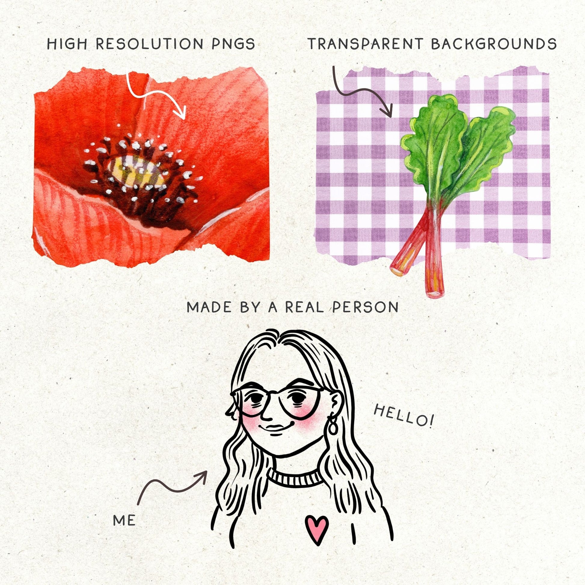 Garden clipart with hand-painted watercolor elements on a white background. Delicate watercolor clipart of spring flowers and blossoms in soft pastel tones.