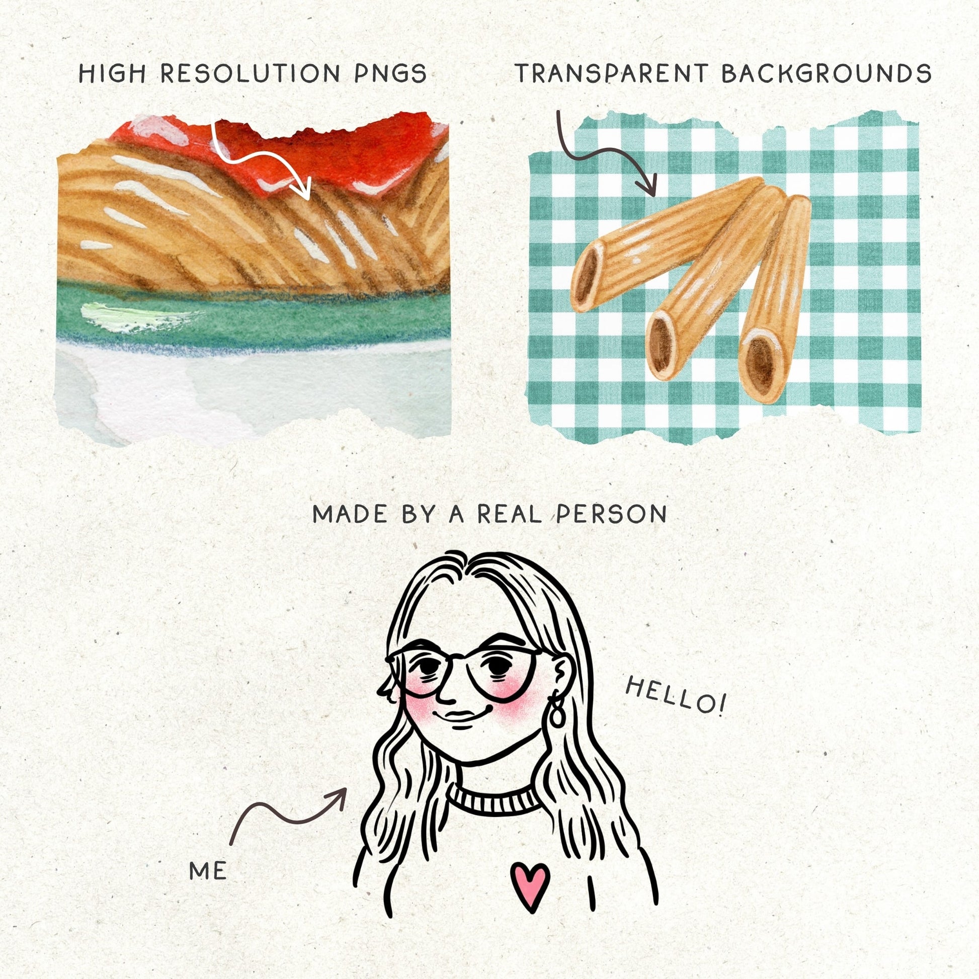 Hand-painted watercolor clipart of iconic Italian landmarks, food, and travel elements.